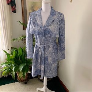 American Glamour Badgley Mischka print trench coat